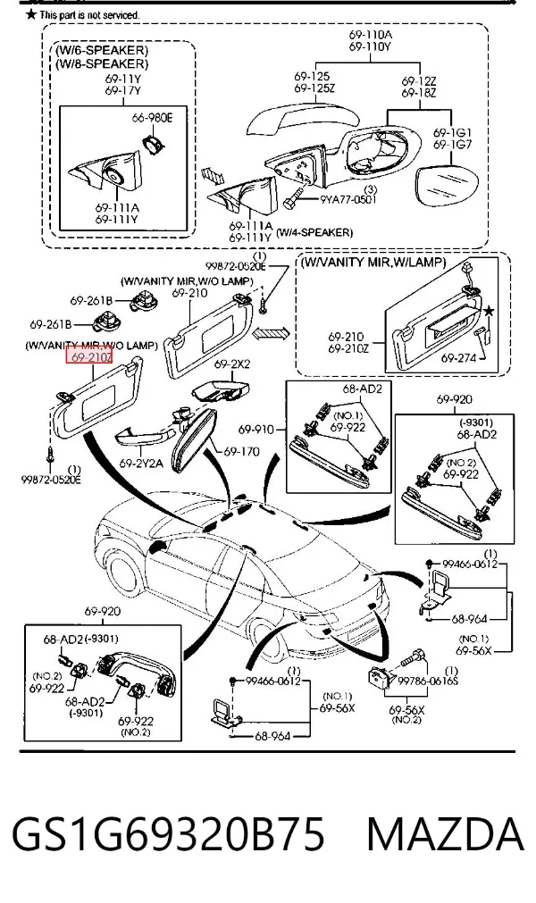 Сонцезахисний козирок GS1G69320B75 Mazda