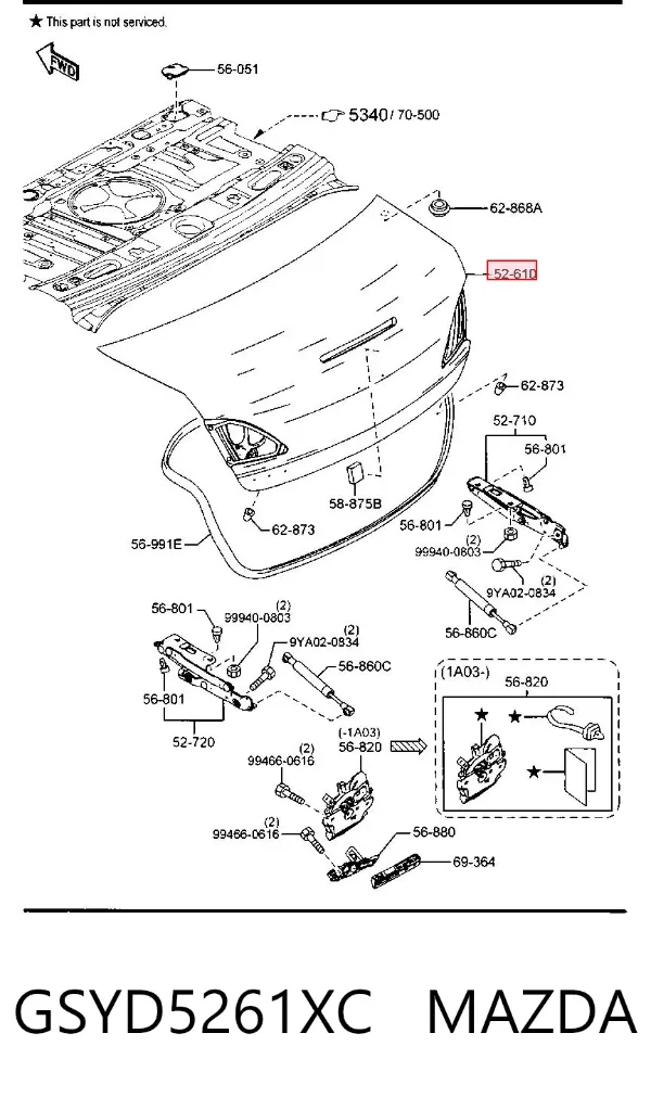 Кришка багажника GSYD5261XC Mazda