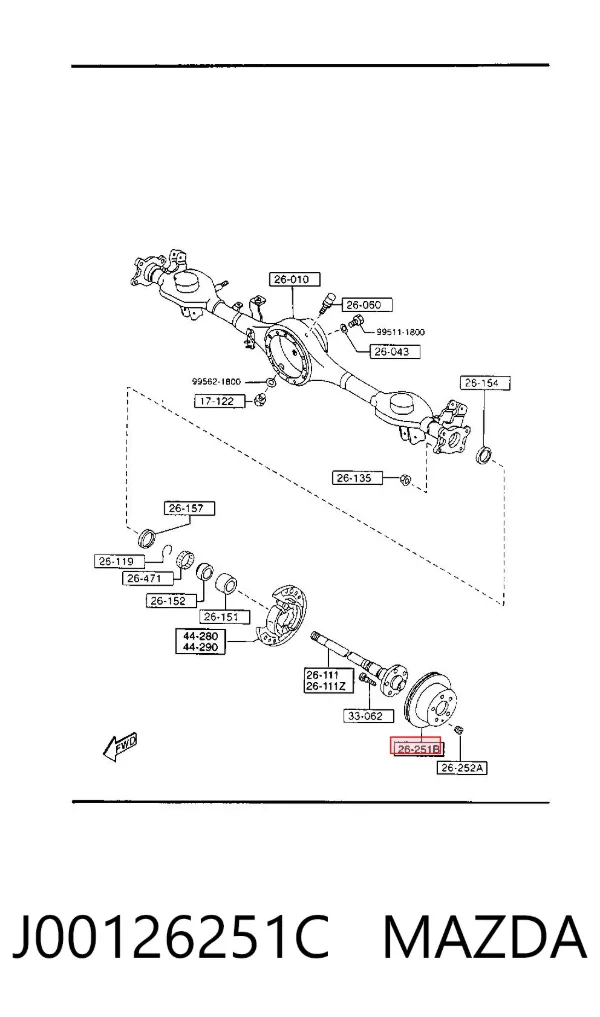 Гальмівні диски J00126251C Mazda