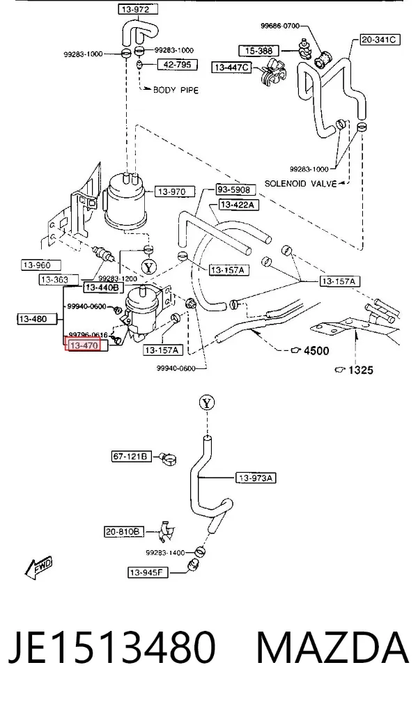 Паливний фільтр JE1513480 Mazda
