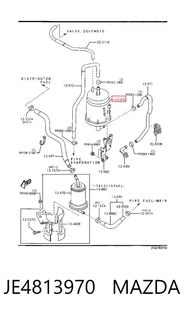Абсорбер парів JE4813970 Mazda