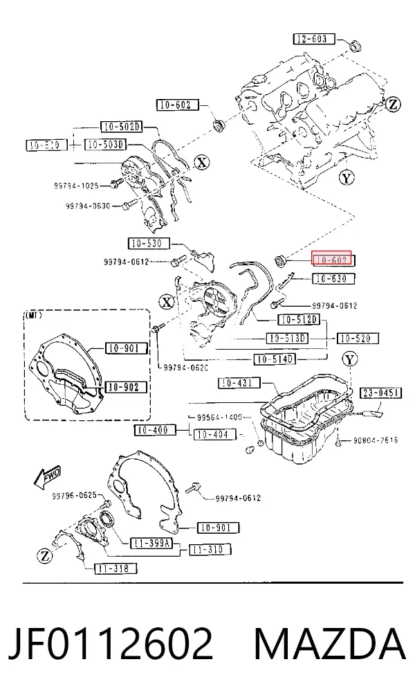 Сальник распредвала JF0112602 Mazda