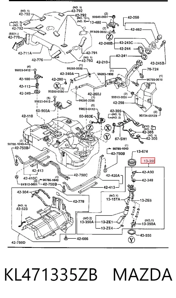 Бензонасос Mazda Xedos 9