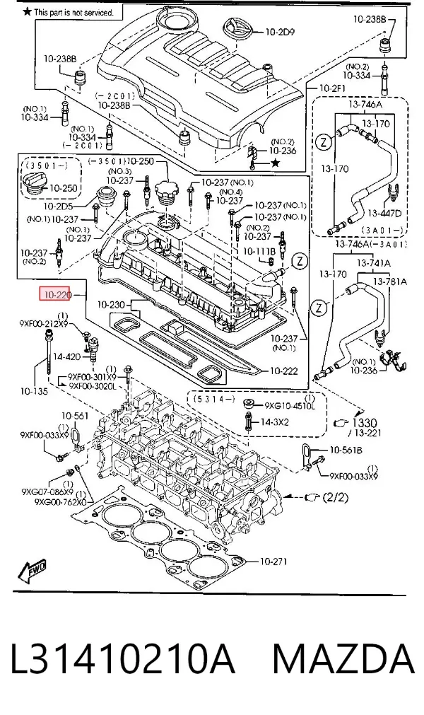Клапанна кришка L31410210A Mazda
