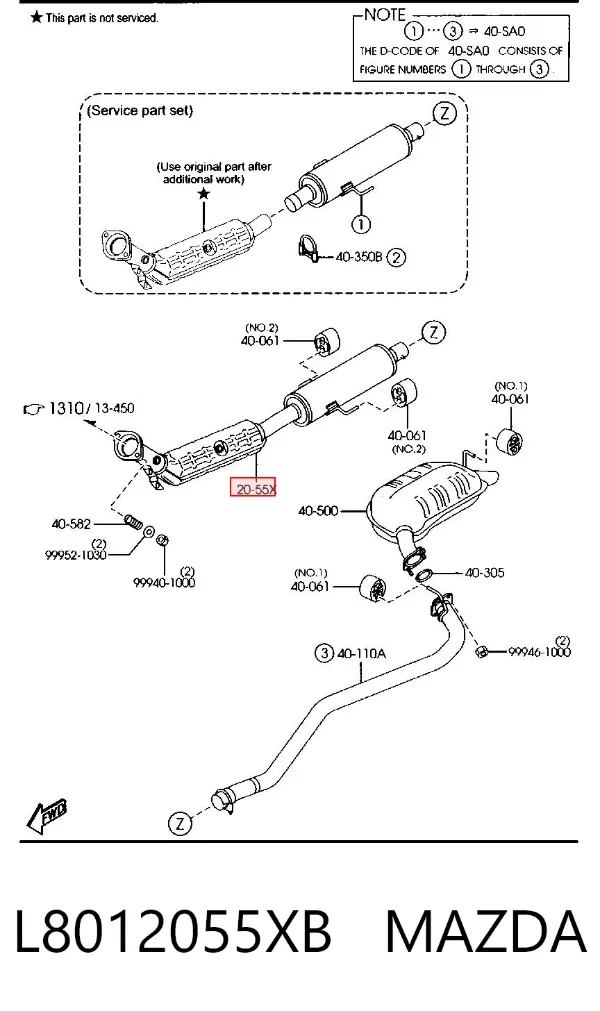 Каталізатор L8012055XB Mazda