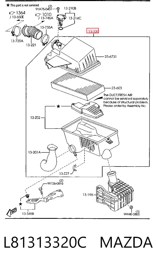 Корпус фільтра L81313320C Mazda