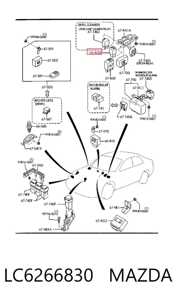 Реле поворотів LC6266830 Mazda
