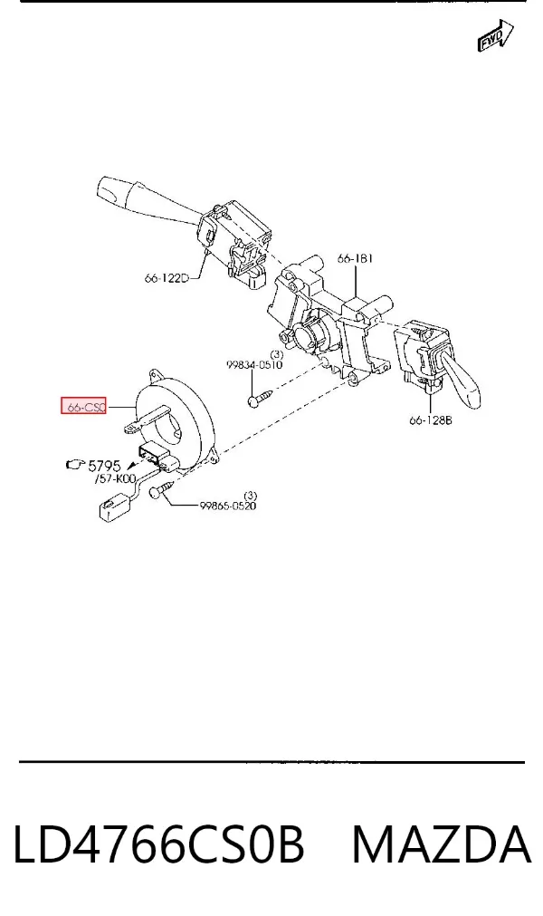 Шлейф керма LD4766CS0B Mazda
