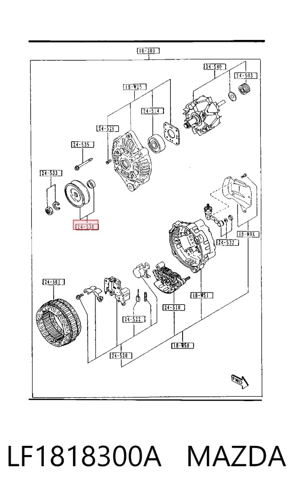 Генератор LF1818300A Mazda