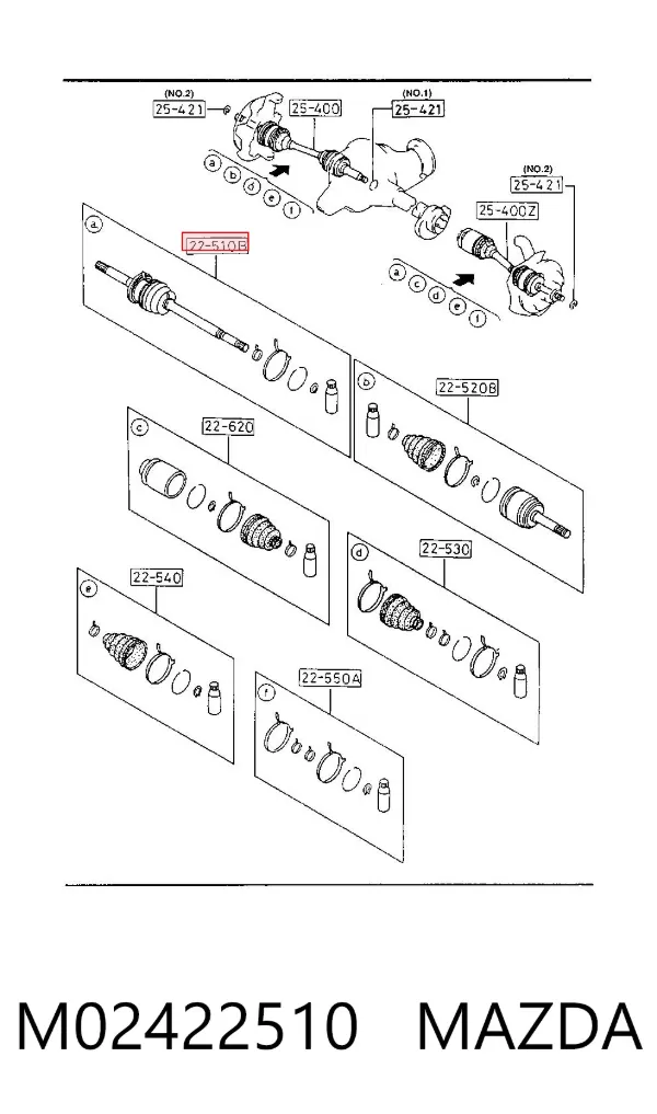 ШРУС зовнішній передній M02422510 Mazda