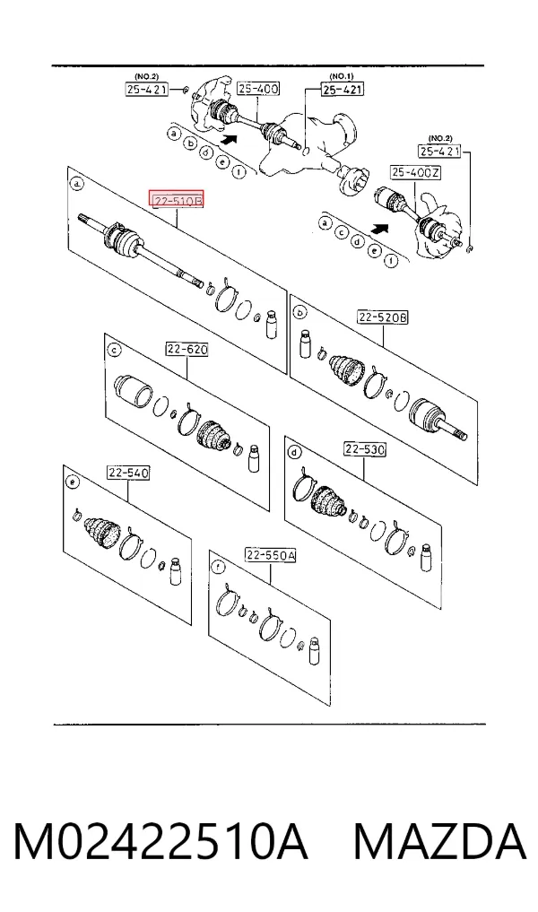 ШРУС зовнішній передній M02422510A Mazda