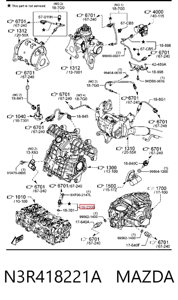Датчик распредвалу N3R418221A Mazda
