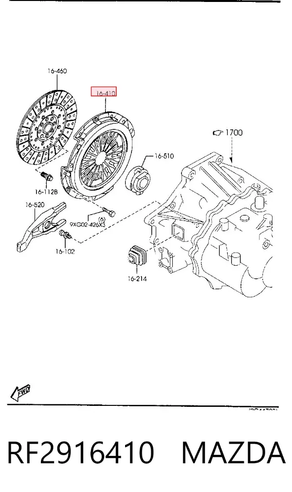 Корзина зчеплення RF2916410 Mazda