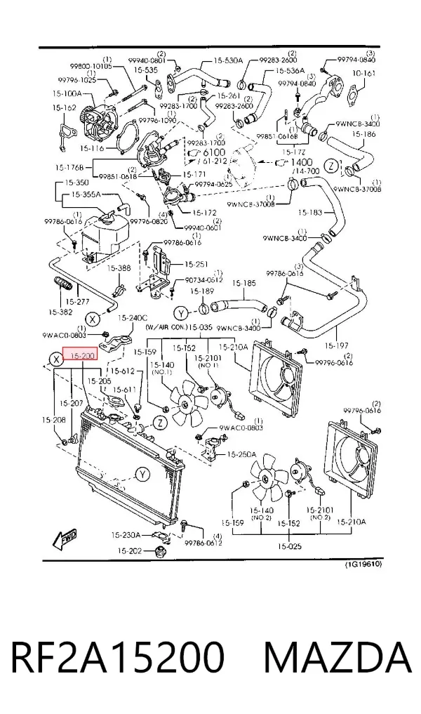 Радіатор RF2A15200 Mazda