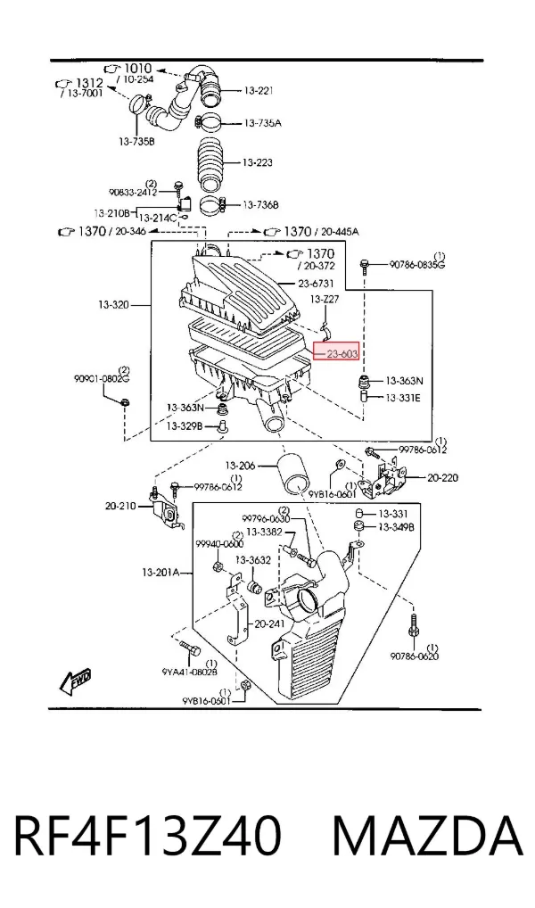 Повітряний фільтр RF4F13Z40 Mazda