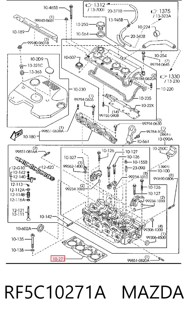 Прокладка ГБЦ RF5C10271A Mazda