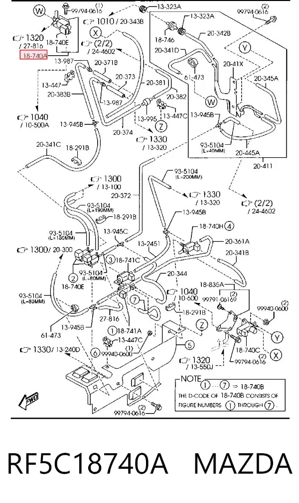 Клапан перетворювач тиску наддуву (соленоїд) RF5C18740A Mazda