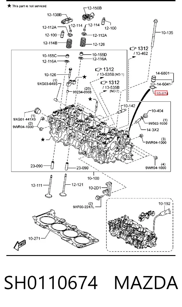 Ущільнююче кільце датчика рівня олії SH0110674 Mazda