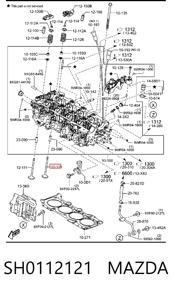 Клапан випускний SH0112121 Mazda