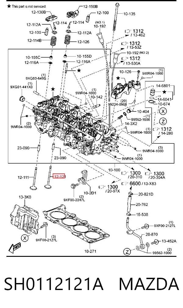 Клапан випускний SH0112121A Mazda