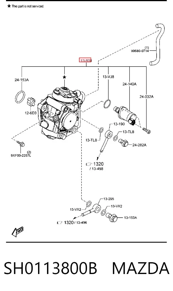 Паливний насос високого тиску SH0113800B Mazda