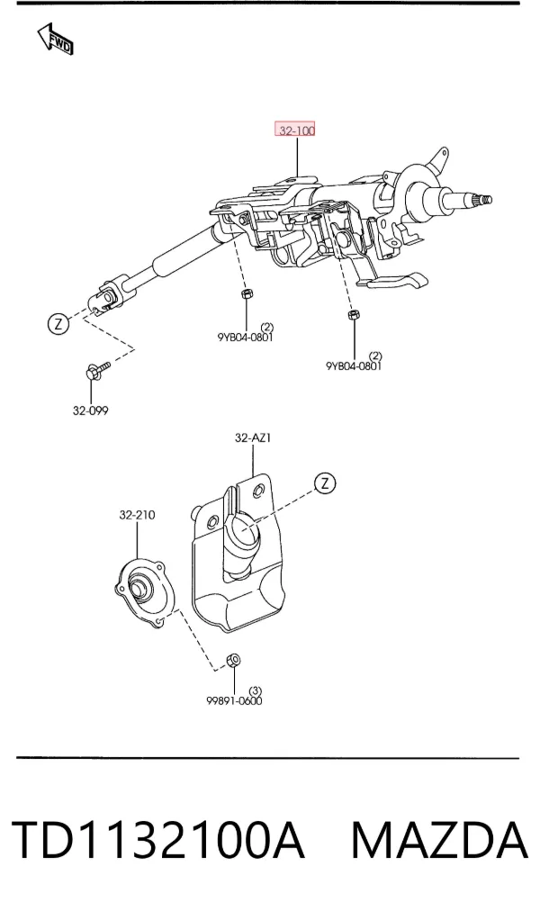 Рульова колонка TD1132100A Mazda