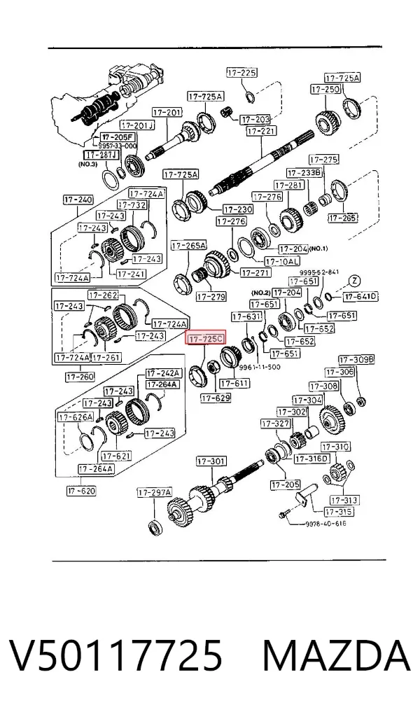 Кільце синхронізатора V50117725 Mazda