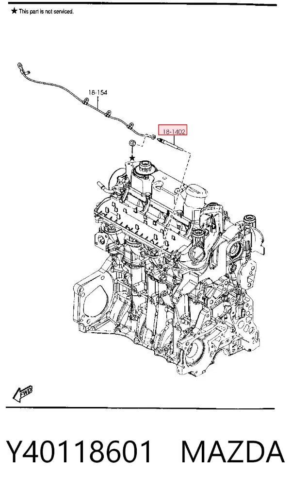 Свічка накалу Y40118601 Mazda
