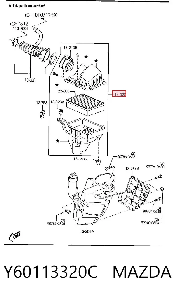 Корпус фільтра Y60113320C Mazda