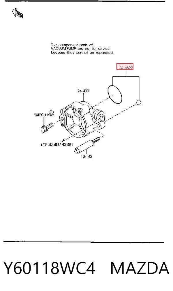 Прокладка вакуумного насосу Y60118WC4 Mazda