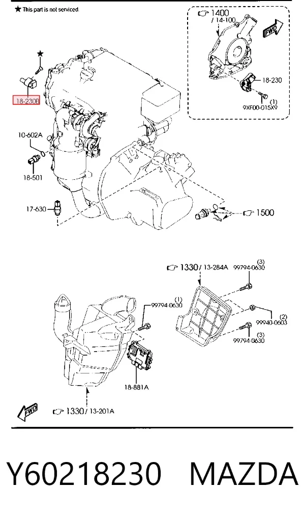 Датчик распредвалу Y60218230 Mazda