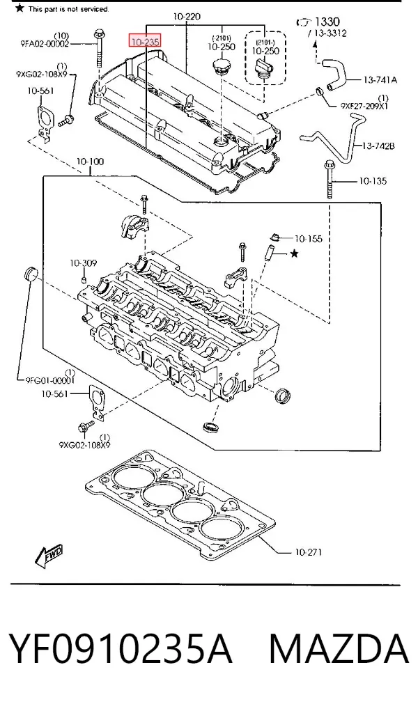 Прокладка клапанної кришки YF0910235A Mazda