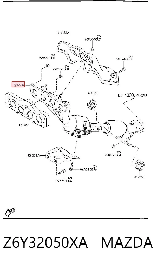 Каталізатор Z6Y32050XA Mazda