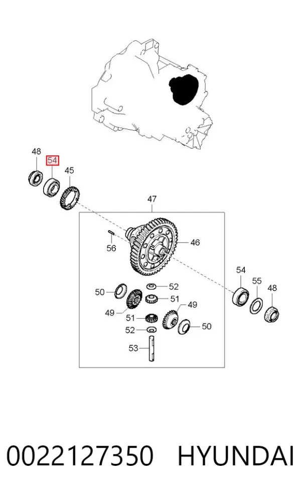 Підшипник маточини передньої, зовнішній 0022127350 Hyundai/Kia