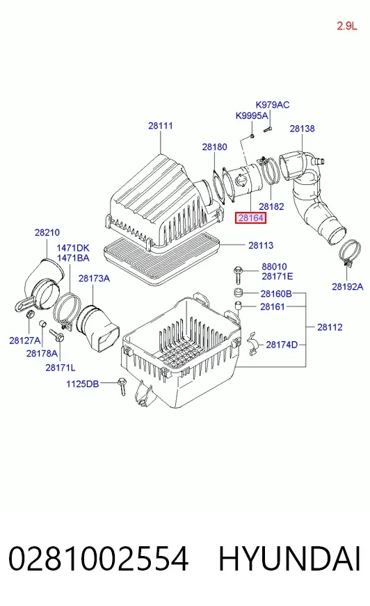 ДМРВ 0281002554 Hyundai/Kia