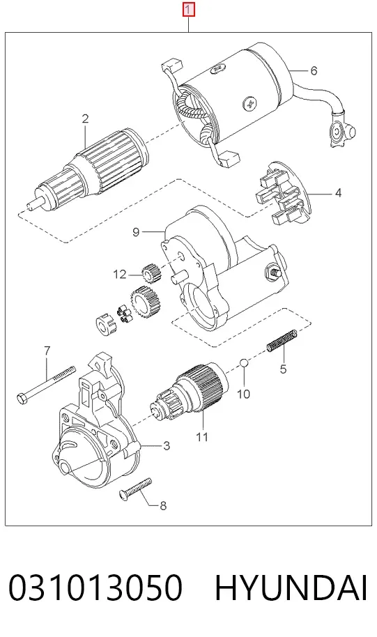 Стартер 031013050 Hyundai/Kia
