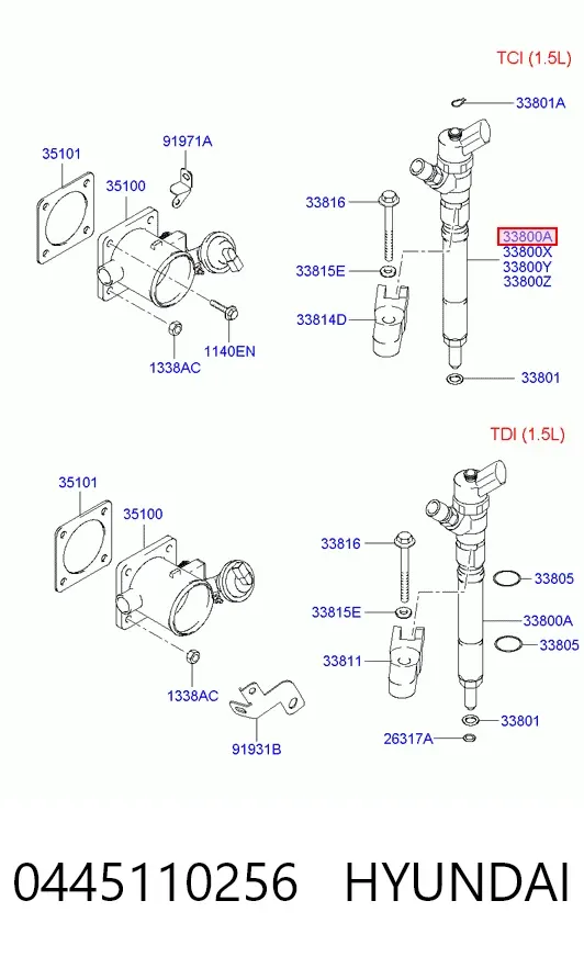 Паливні форсунки 0445110256 Hyundai/Kia