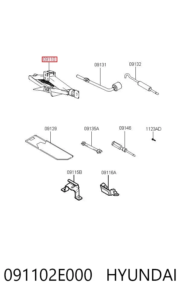 Домкрат 091102E000 Hyundai/Kia