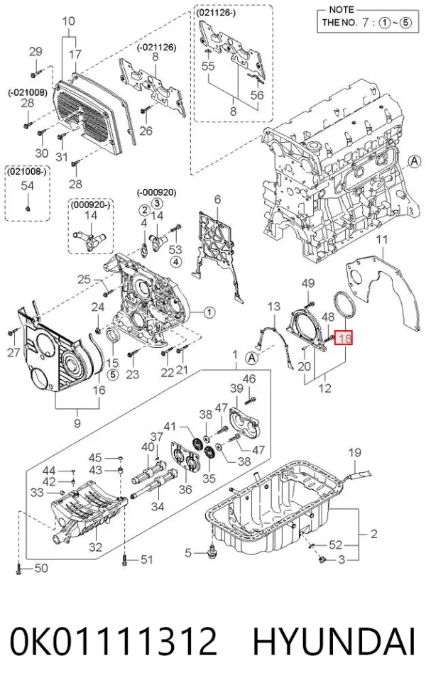 Сальник колінвала задній 0K01111312 Hyundai/Kia