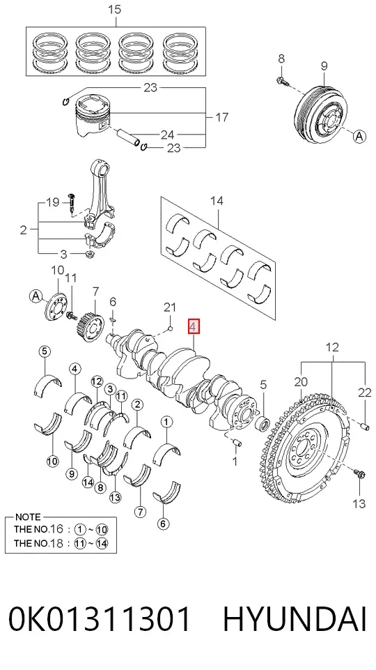 Колінвал KIA Sportage I