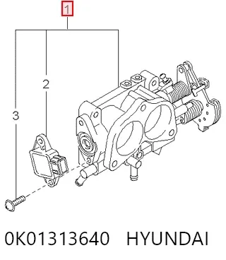 Дросільна заслінка 0K01313640 Hyundai/Kia
