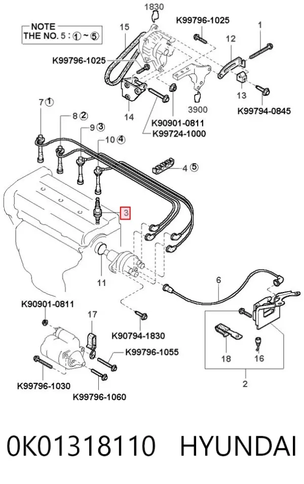 Свічки запалювання 0K01318110 Hyundai/Kia