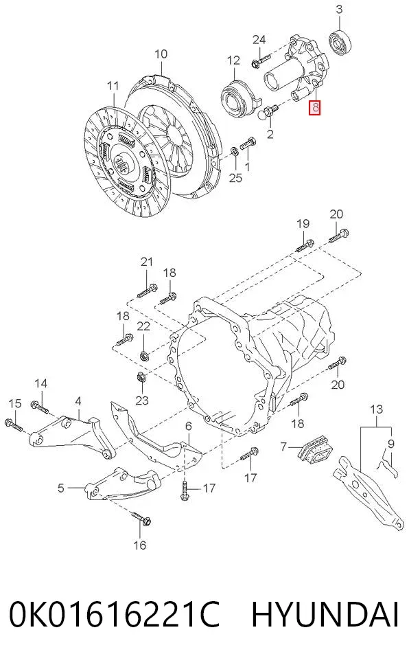 Корзина зчеплення 0K01616221C Hyundai/Kia