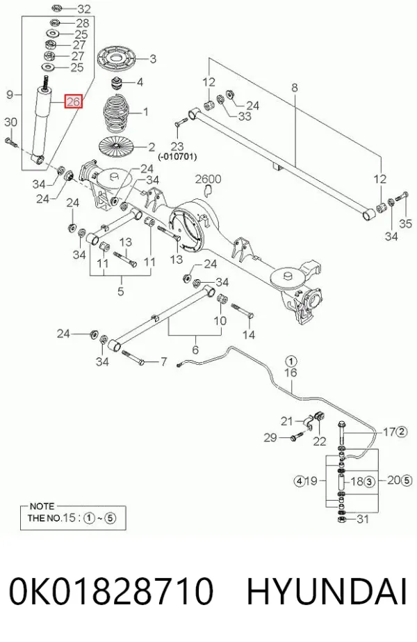 Амортизатор задній 0K01828710 Hyundai/Kia