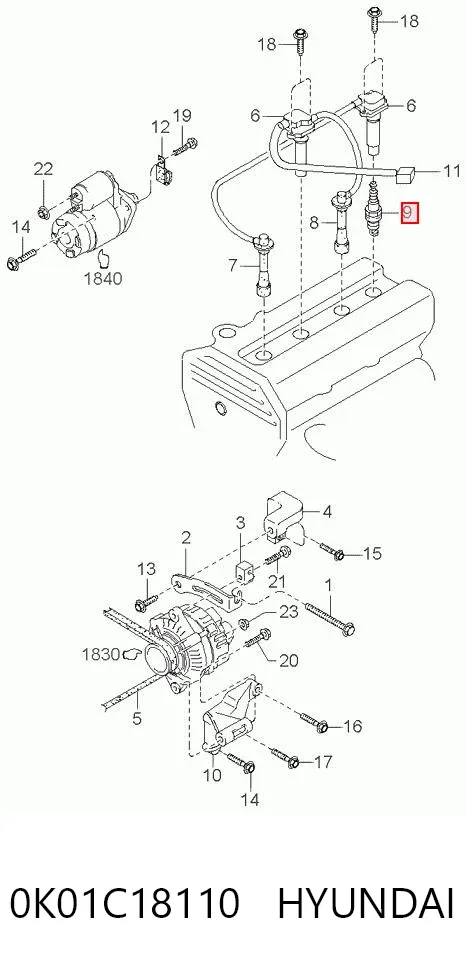 Свічки запалювання 0K01C18110 Hyundai/Kia