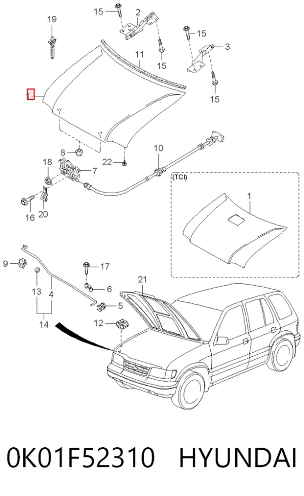 Капот 0K01F52310 Hyundai/Kia