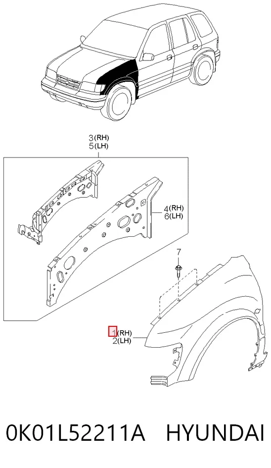 Крила KIA Sportage I