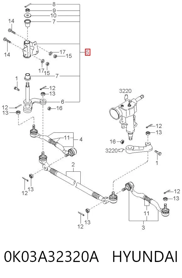 Важіль маятниковий 0K03A32320A Hyundai/Kia