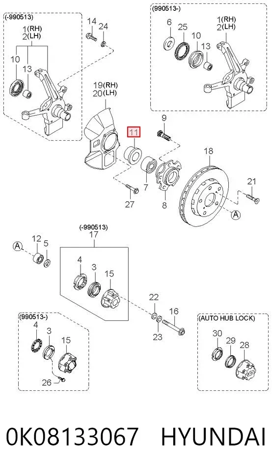 Сальник передньої маточини 0K08133067 Hyundai/Kia