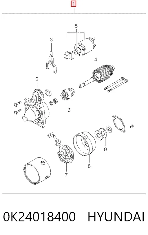 Стартер 0K24018400 Hyundai/Kia